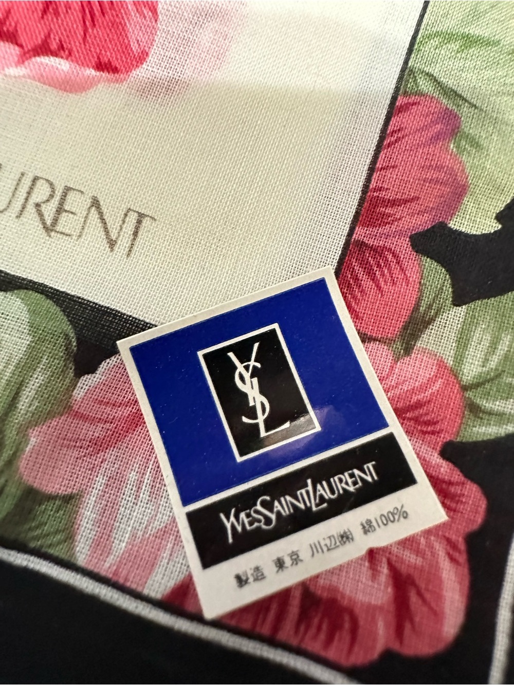 Vintage Yves Saint Laurent Floral Neckerchief Scarf Set NIB Boxed YSL - Picture 4 of 6